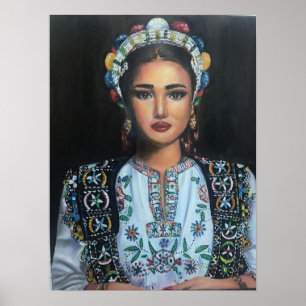 Póster Chica albanés tradicional