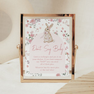Póster Chica Algunos conejitos Baby Shower no dicen bebé
