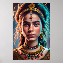 Póster Chica amazigh marroquí