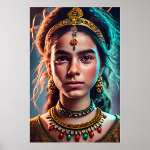 Póster Chica amazigh marroquí