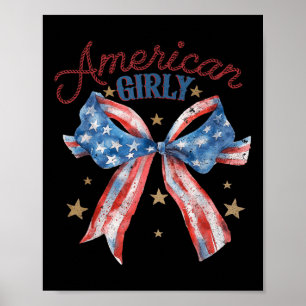 Póster Chica Americana Monada Coqueta Lazo 4 De Julio EEU