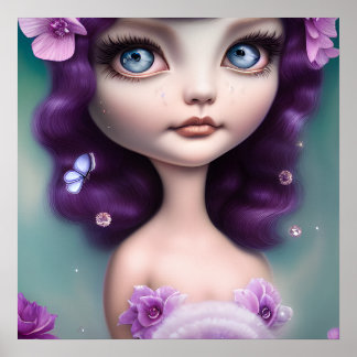 Póster Chica Amethyst Purple de Febrero