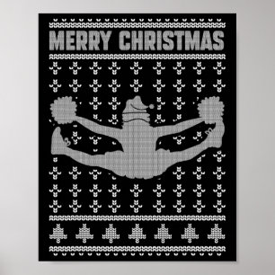 Póster Chica animadora amante de la Navidad feiz Navidad 