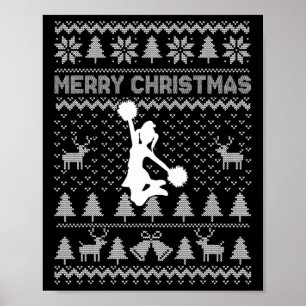 Póster Chica animadora amante de la Navidad feiz Navidad