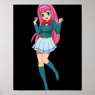 Póster Chica anime Cute Waifu Cartoon Character japonés