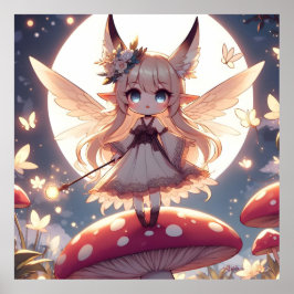 Póster Chica anime Pixie Hippie Moon Fairy