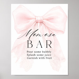 Póster Chica Arco Rosa Cumpleaños Moderno Momosa Bar