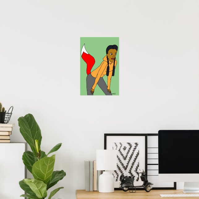 Póster chica astuta (Oficina en casa)