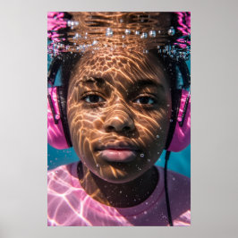 Póster Chica autista subacuático Sensory Journey Awarenes