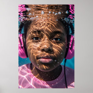Póster Chica autista subacuático Sensory Journey Awarenes