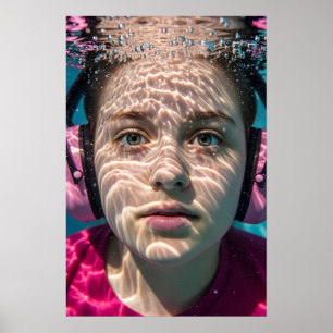 Póster Chica autista subacuático Sensory Journey Awarenes