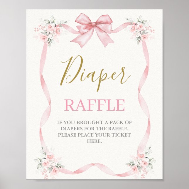 Póster Chica Baby Shower con arco (Frente)