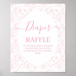 Póster Chica Baby Shower de oso de tocador rosa