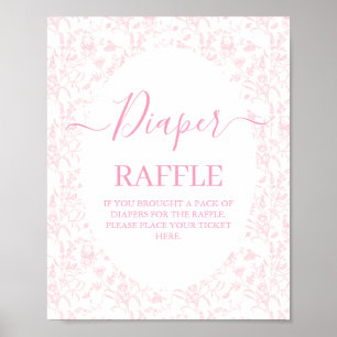 Póster Chica Baby Shower de oso de tocador rosa