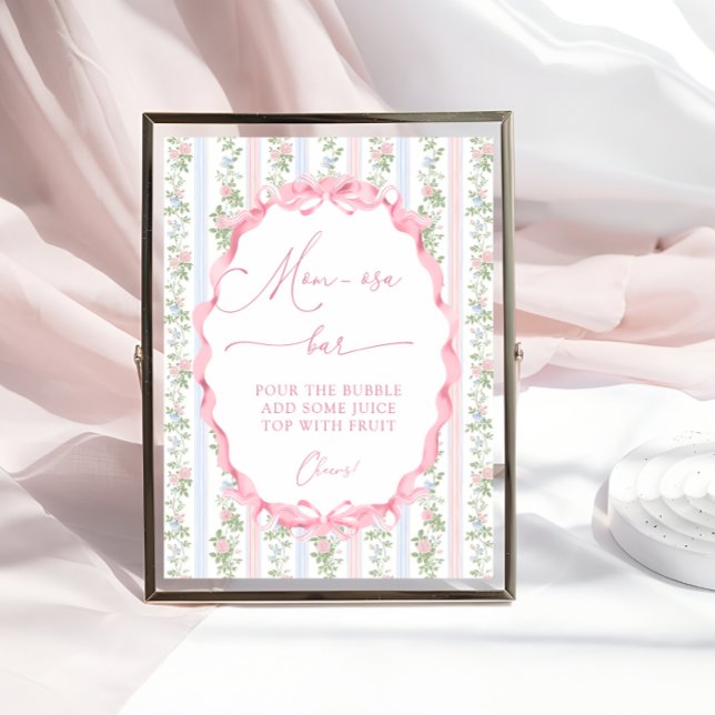 Póster Chica Baby Shower Mom-osa de Floral Bow (Subido por el creador)