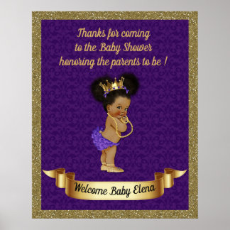 Póster Chica Baby Shower poster, chica Princesa, morado,