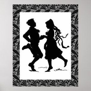 Póster Chica bailarín Boy Silhouette Art Poster