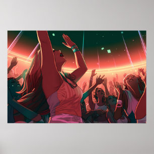 Póster Chica bajo las estrellas
