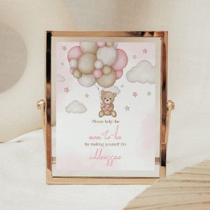 Póster Chica Bear Balloon Baby Shower Envelope Station