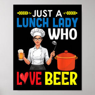 Póster Chica bebiendo sólo una dama de almuerzo que ama l