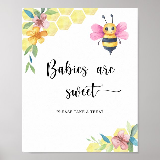 Póster Chica Bee - los bebés son dulces (Frente)