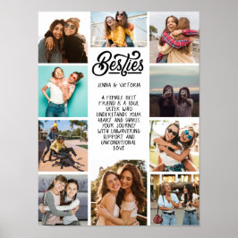 Póster Chica Besties 10 fotos personalizado texto fuente