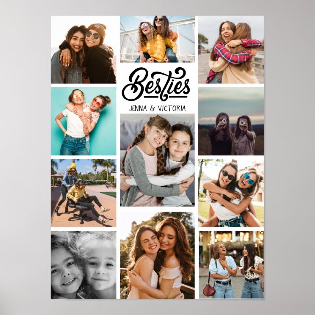 Póster Chica Besties 11 secuencia de comandos de collage  (Frente)