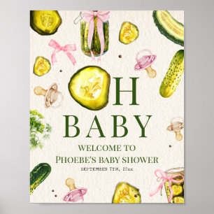 Póster Chica Bienvenida a la Fiesta de Bebé Pickles & Chu
