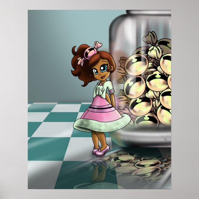 Póster Chica Biracial y Caramelo (Frente)