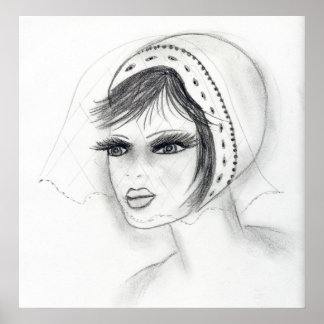 Póster Chica Bridal Deco