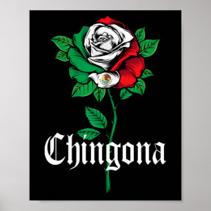 Póster Chica Camisas Menor Bandera Mexicana Estadounidens