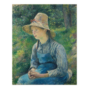 Póster Chica campesino de Camille Pissarro el con un