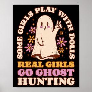 Póster Chica Caza fantasma Investigador paranormal Fantas