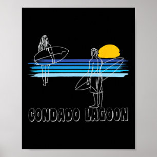 Póster Chica Chico Surfista Playa de Surf Laguna del Cond