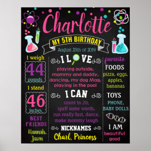 Póster Chica Científico Loco de la Ciencia