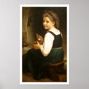 Póster Chica comiendo avena, William-Adolphe Bouguereau