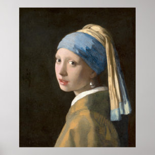 Póster Chica con arete de perlas