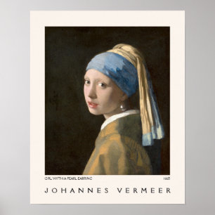 Póster Chica con el Museo Pearl Earring Johannes Vermeer