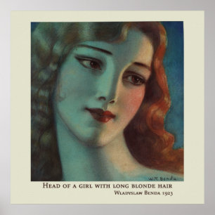 Póster Chica con el pelo largo rubio de Wladyslaw Benda