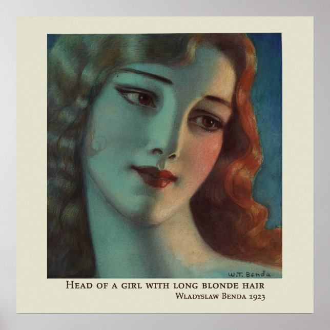 Póster Chica con el pelo largo rubio de Wladyslaw Benda (Frente)