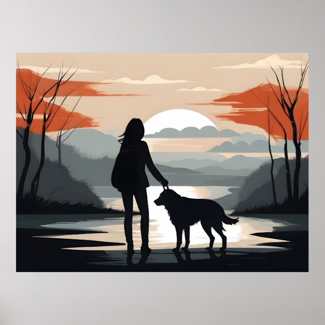Póster Chica con el perro (Frente)