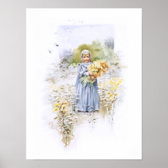 Póster Chica con flores (Frente)