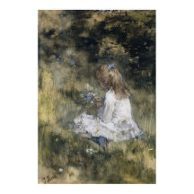 Chica con flores en la hierba (1878)