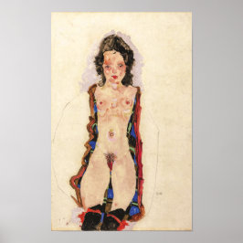 Póster Chica con Garters Rojos | Egon Schiele |