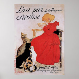 Póster Chica con gatos, Alexandre Steinlen