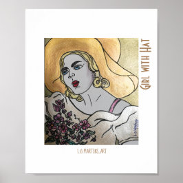 Póster Chica con Gorra impreso y poster