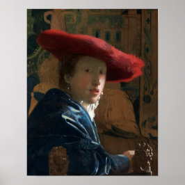 Póster Chica con Gorra Rojo por Vermeer - Poster