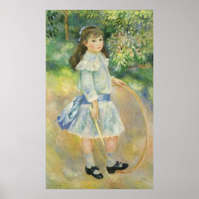 Póster Chica con Hoop de Pierre Renoir, Bella Artes de la (Frente)