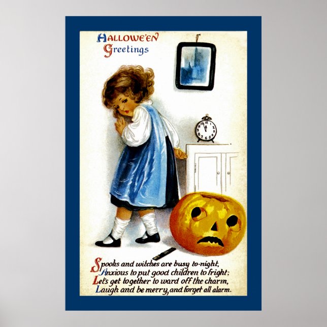 Póster Chica con Jack o' Lantern (Frente)