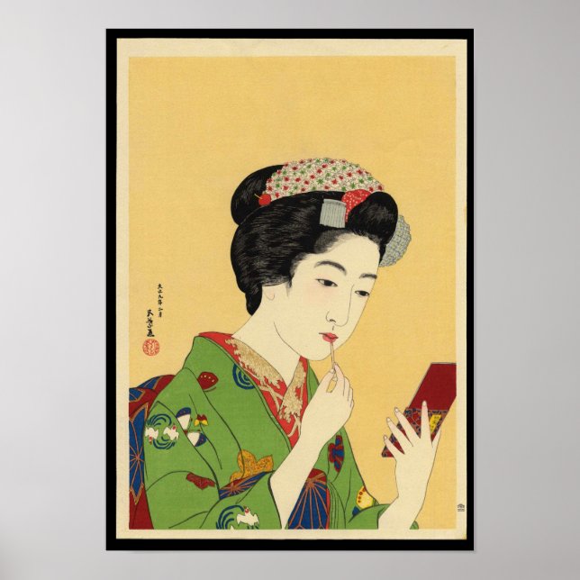 Póster Chica con lápiz labial (Frente)